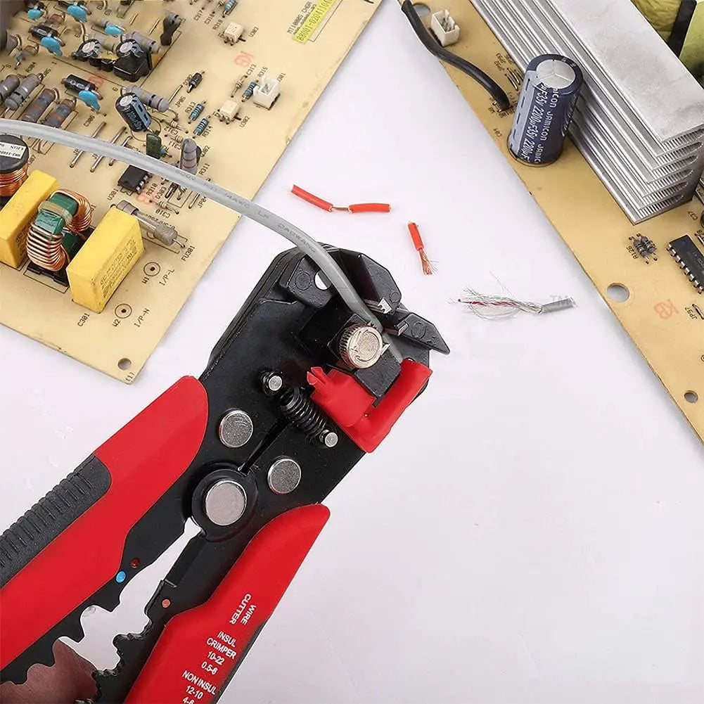 Wire Stripper Cutter Crimping Plier – Self-Adjusting Tool Wire Stripper Plier Qme