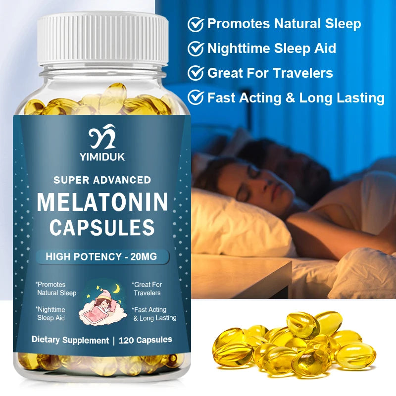 Yimiduk Melatonin 20mg – 120 Tablets, GMP Certified, Gluten Free Sleep Supplement Qst