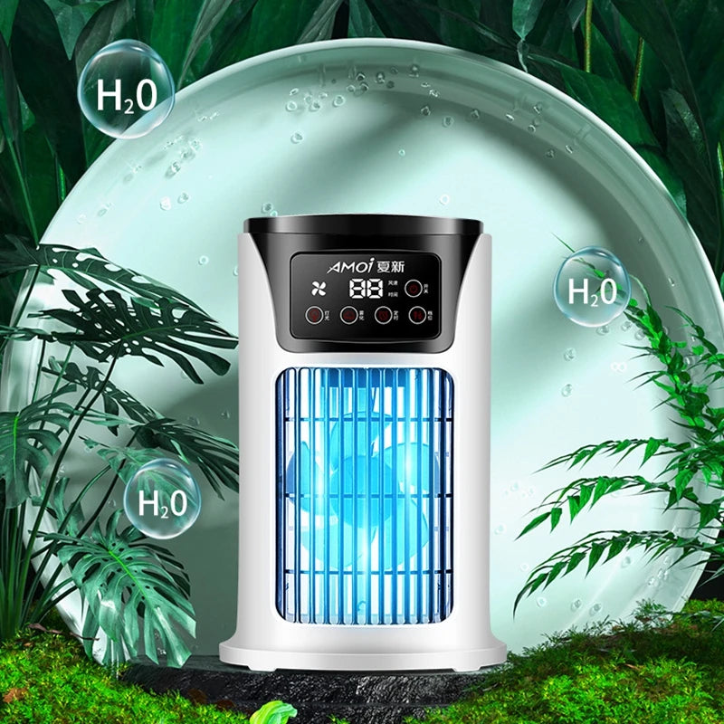 Portable 3-in-1 USB Air Cooler Fan with Humidifier – Desktop Portable Air Cooler Fan Qst
