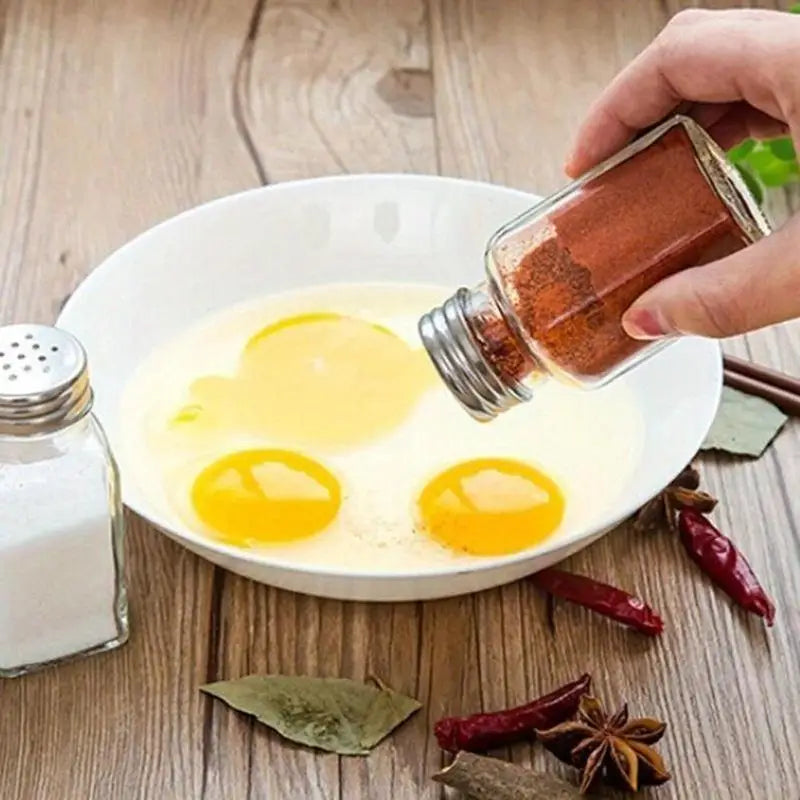 Transparent Seasoning Bottle & Storage Tray for BBQ & Kitchen Spice Storage Set Qme
