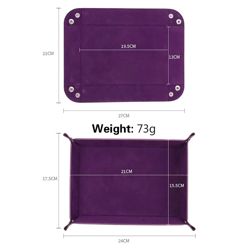 Foldable PU Dice Tray & Desktop Storage Box – 6 Colors Foldable Dice Tray Qme