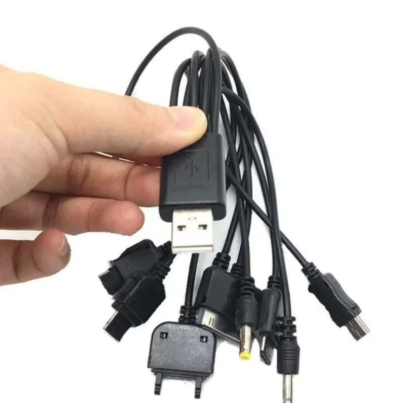 USB 10-in-1 Multi-Head Charging Cable for Mobile Phones Multi-Head USB Cable Qme