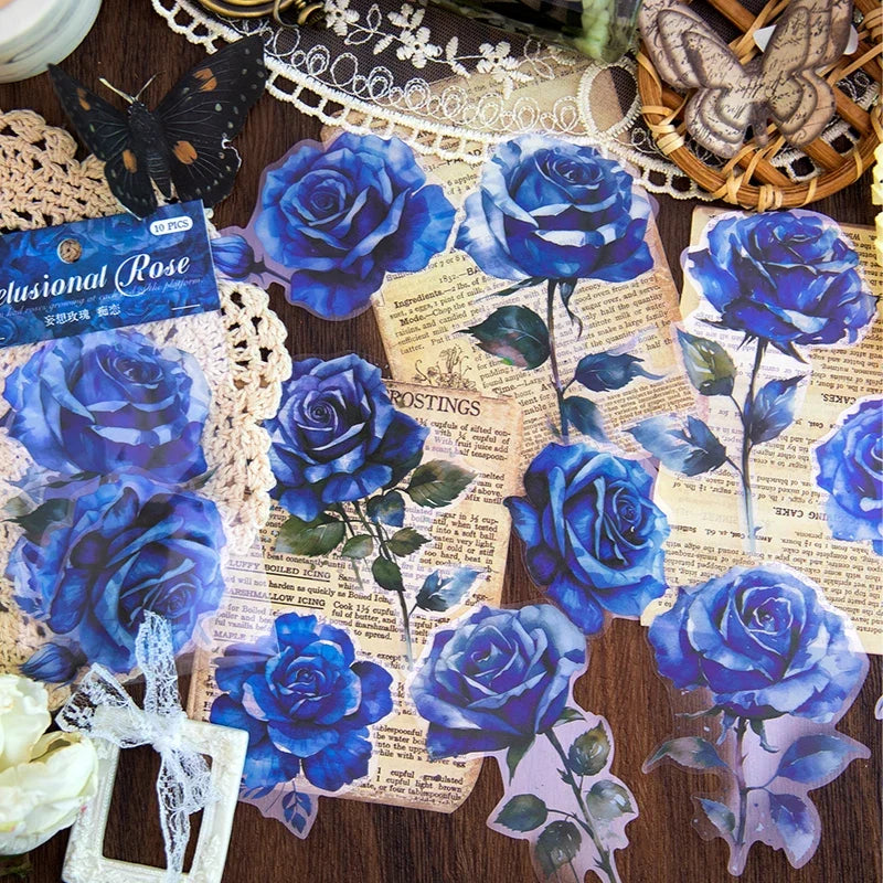 Large Rose Stickers for Scrapbooking, Diary & Album Decor Decorative Craft Stickers Qme