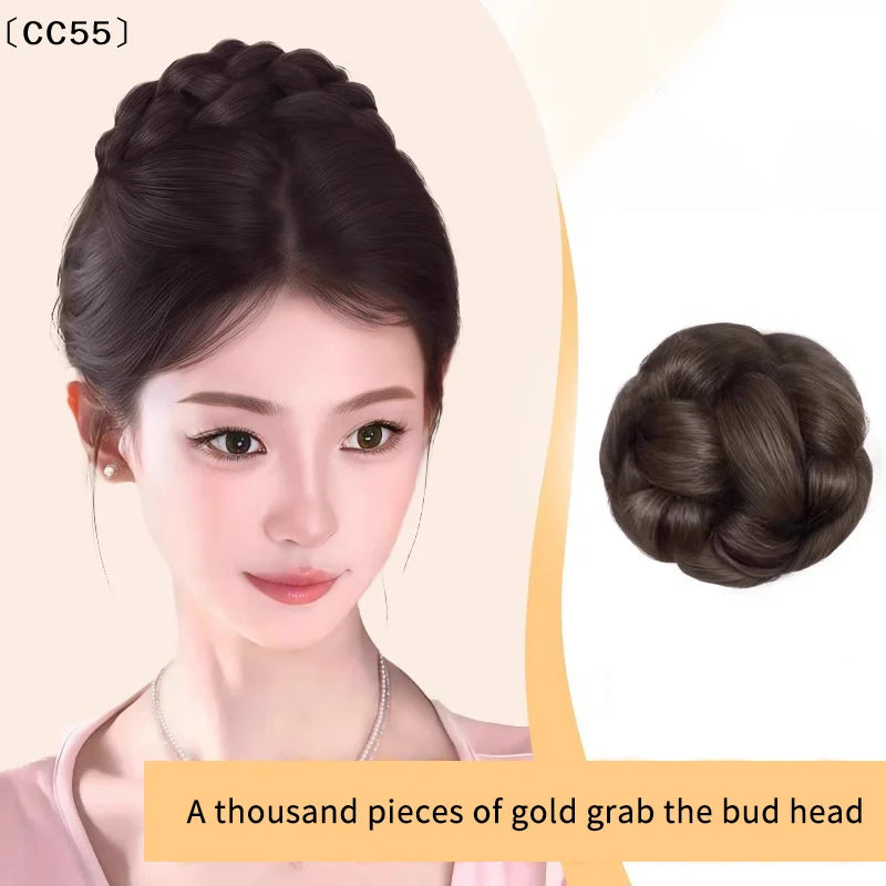 Synthetic Bun Hair Clip – Braided Chignon Updo Accessory Hair Bun Clip Qst