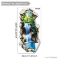 3D Waterfall Forest Wall Sticker – Peel & Stick Waterproof Decal Wall Decal Sticker Qme 30x60cm