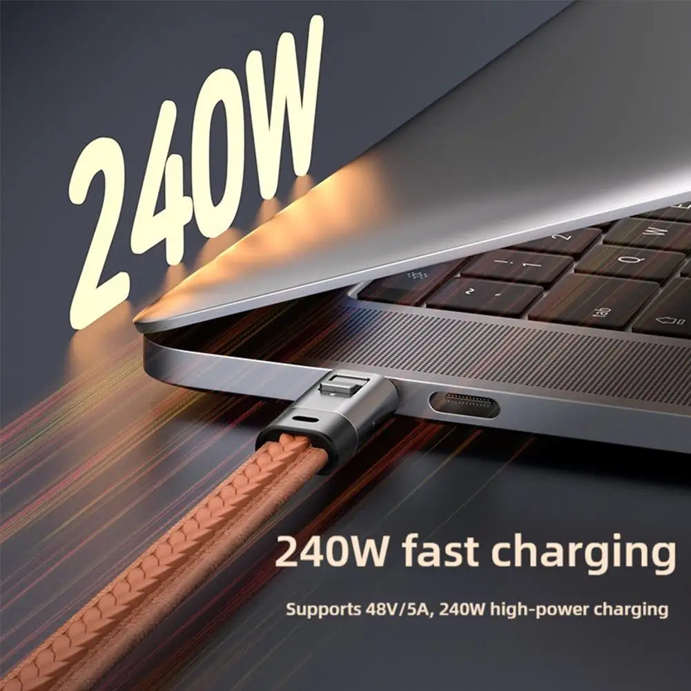 PD240W USB4 Keychain Cable 40Gbps USB-C Fast Charging USB4 Keychain Cable Qme