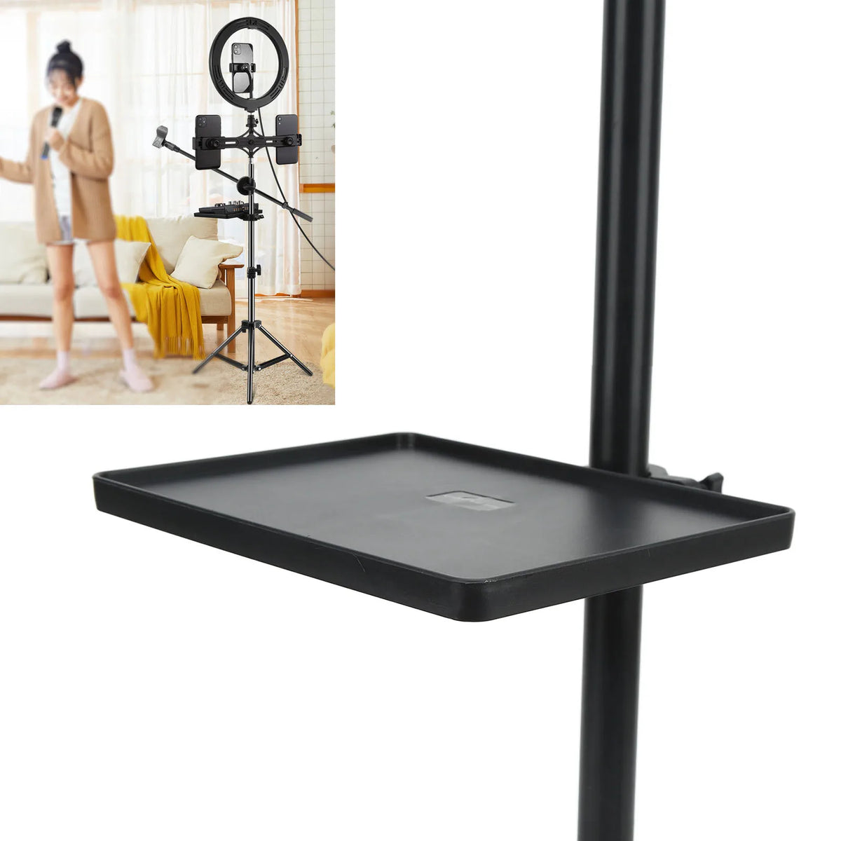 Adjustable ABS Sound Card Tray for Mic & Music Stands Microphone Stand Tray Qst