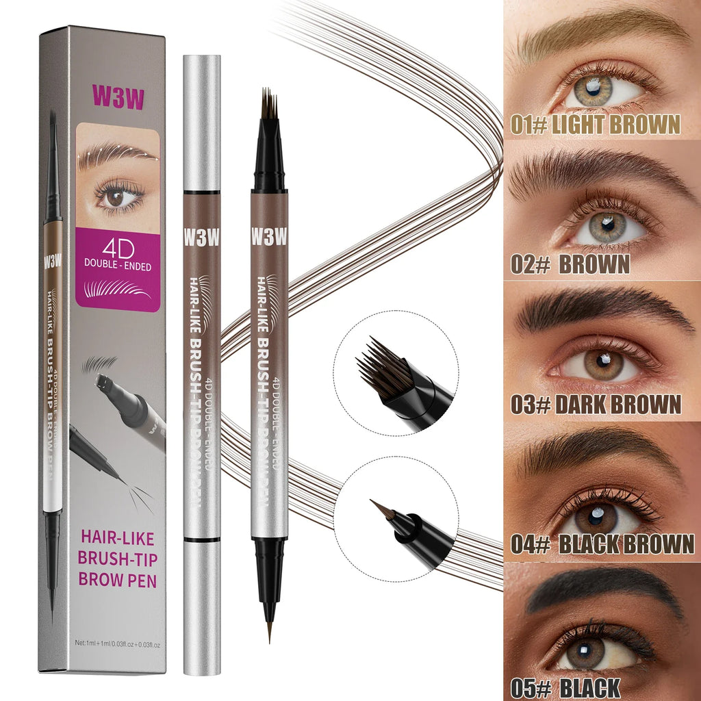 Velvet Wild 3D Eyebrow Pencil – Waterproof Angled Brow Pen Eyebrow Pencil Qme