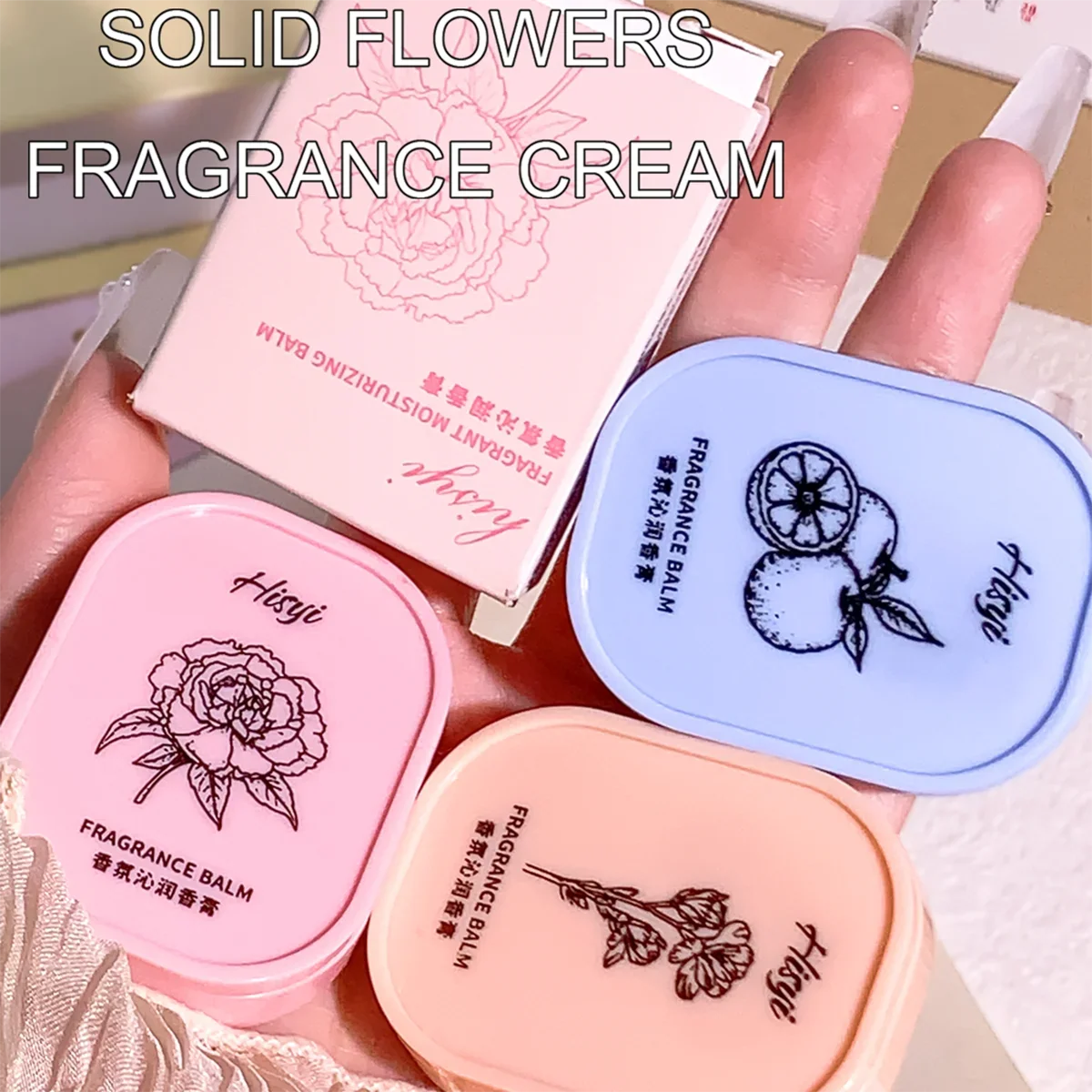 HISYI Solid Perfume Balm – Vegan Floral Scent Compact Solid Perfume Balm Qme