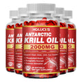 HOLUCKS Antarctic Krill Oil 2000mg – Omega-3 EPA DHA Capsules Krill Oil Supplement Qst 60pcs -5 Bottles