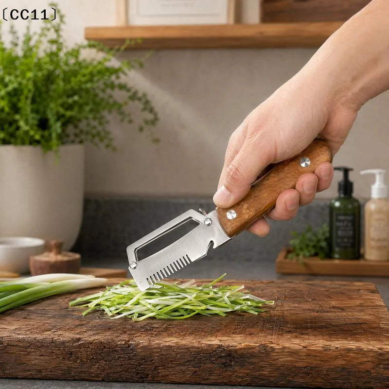 3-in-1 Stainless Steel Serrated Vegetable Peeler & Slicer Vegetable Peeler Qme Default Title