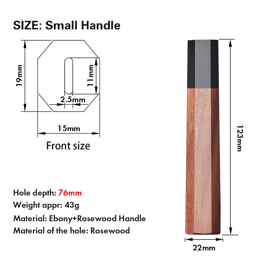 Octagonal Knife Handle Ebony & Rosewood – Japanese DIY Style Knife Handle Qst S