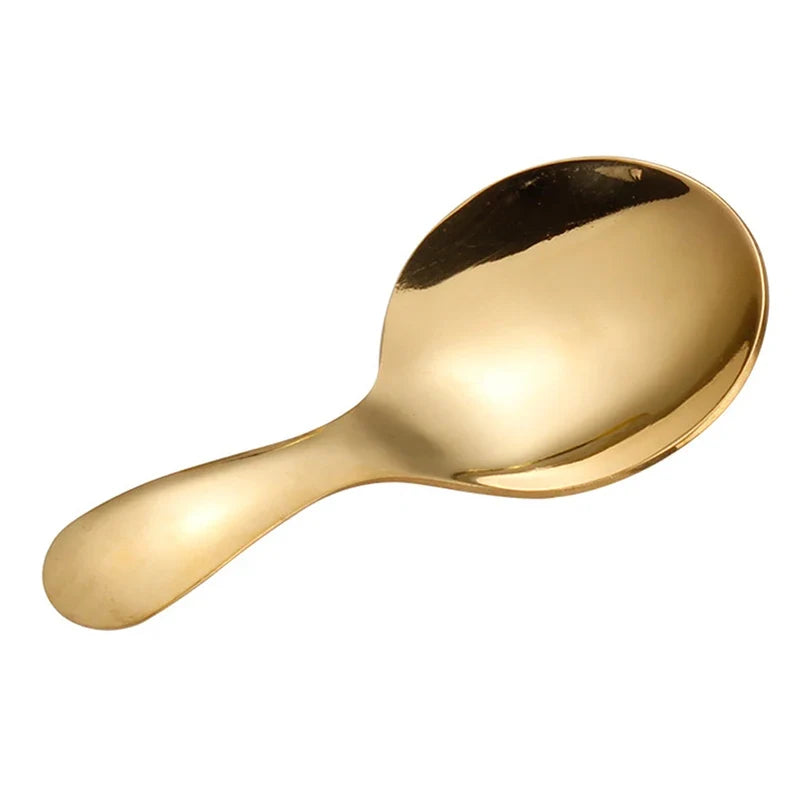 Gold Stainless Steel Short Handle Spoon – Tea, Coffee & Ice Cream Kitchen Spoon Qme A2 Gold