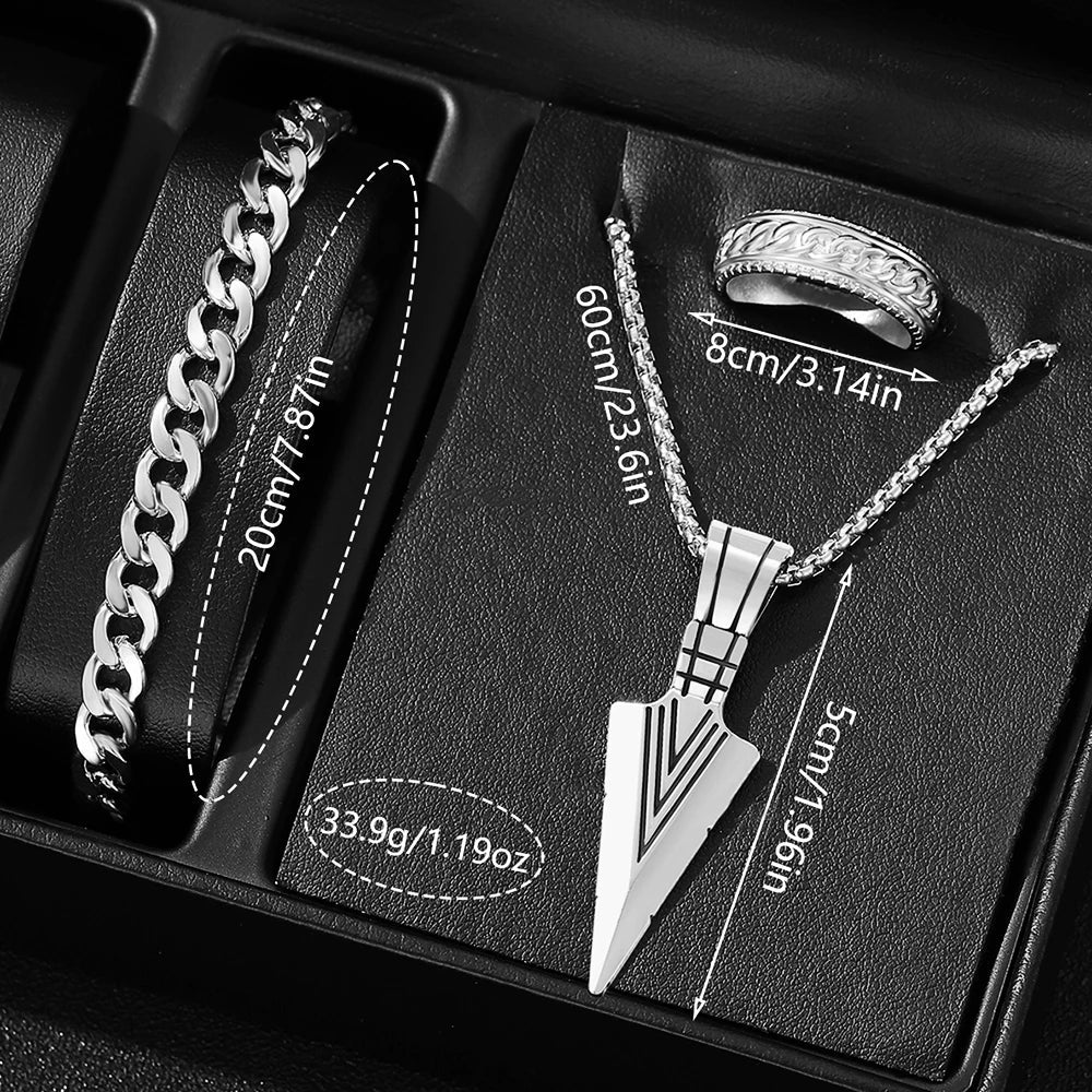 Men's Silver Quartz Watch & Bracelet Set | Mixed-Scale Dial Quartz Watch Set Qme