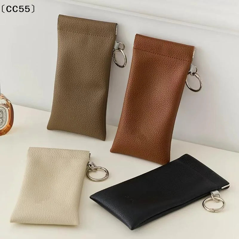 Squeeze-Top PU Leather Sunglasses Case – Soft Shell Eyewear Box Eyewear Case Qst