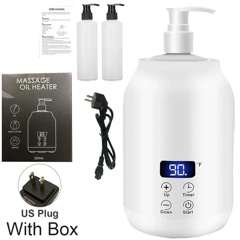 Vilnason Digital Massage Oil Warmer – LED Display & Timer Massage Oil Warmer Qst White-US-WithBox