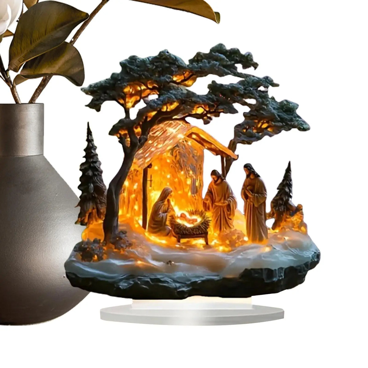 Acrylic Nativity Figurine Christmas Tabletop Scene Decor Nativity Figurine Set Qme