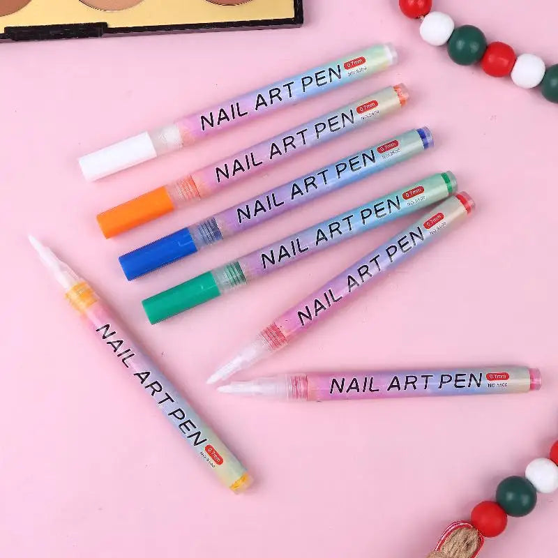 4-Pack Colorful Nail Art Graffiti Pens – Waterproof Fine Tip Nail Art Pens Qme