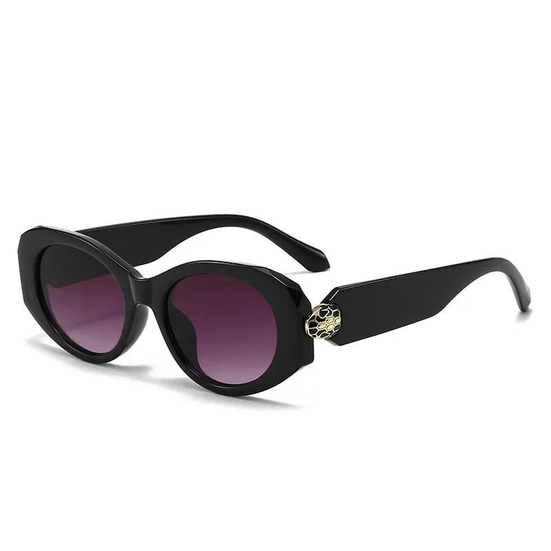 Y2K Cat Eye Sunglasses – Vintage Irregular Designer UV400 Cat Eye Sunglasses Qme 02