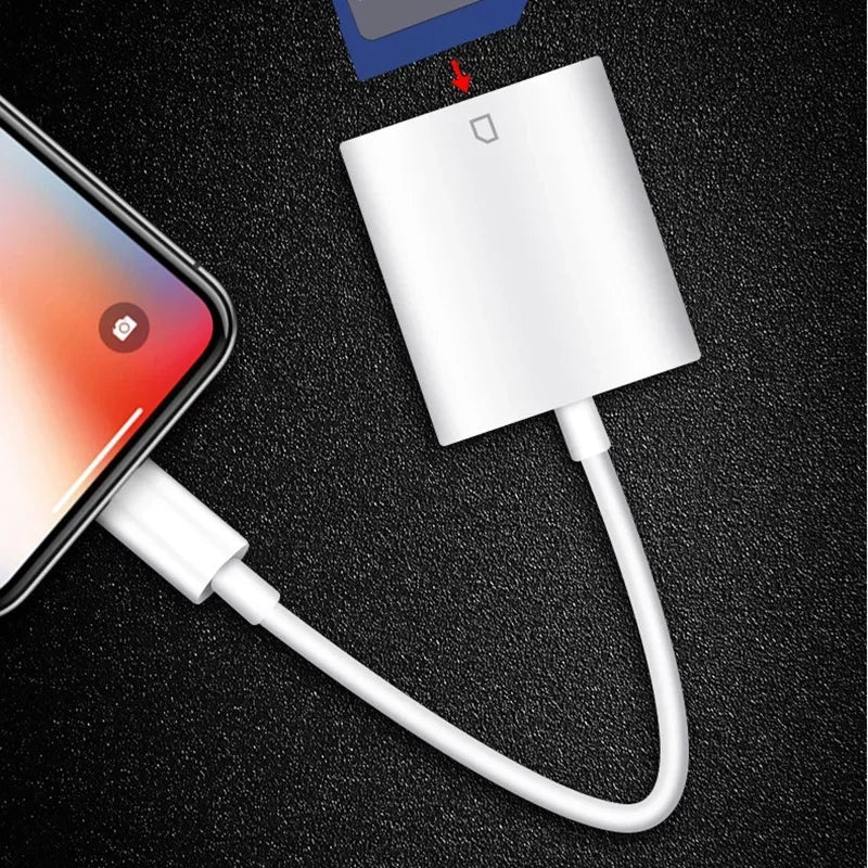 iPhone Lightning SD TF Card Reader – iOS 14 Compatible | 2-Pack Memory Card Reader Qme 2pcs