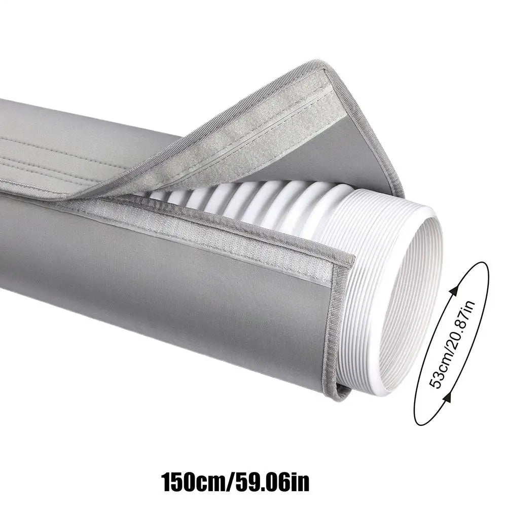 Portable AC Hose Cover – Heat Insulation & Dustproof Sleeve AC Hose Cover Qme Gray