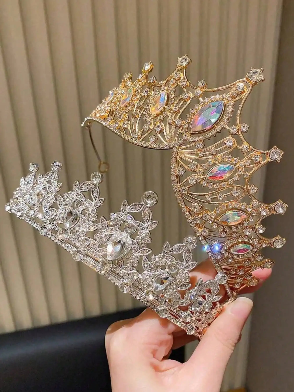 Luxury Bridal Hair Crown – Multicolor Sparkly Wedding Headpiece Bridal Hair Crown Qme