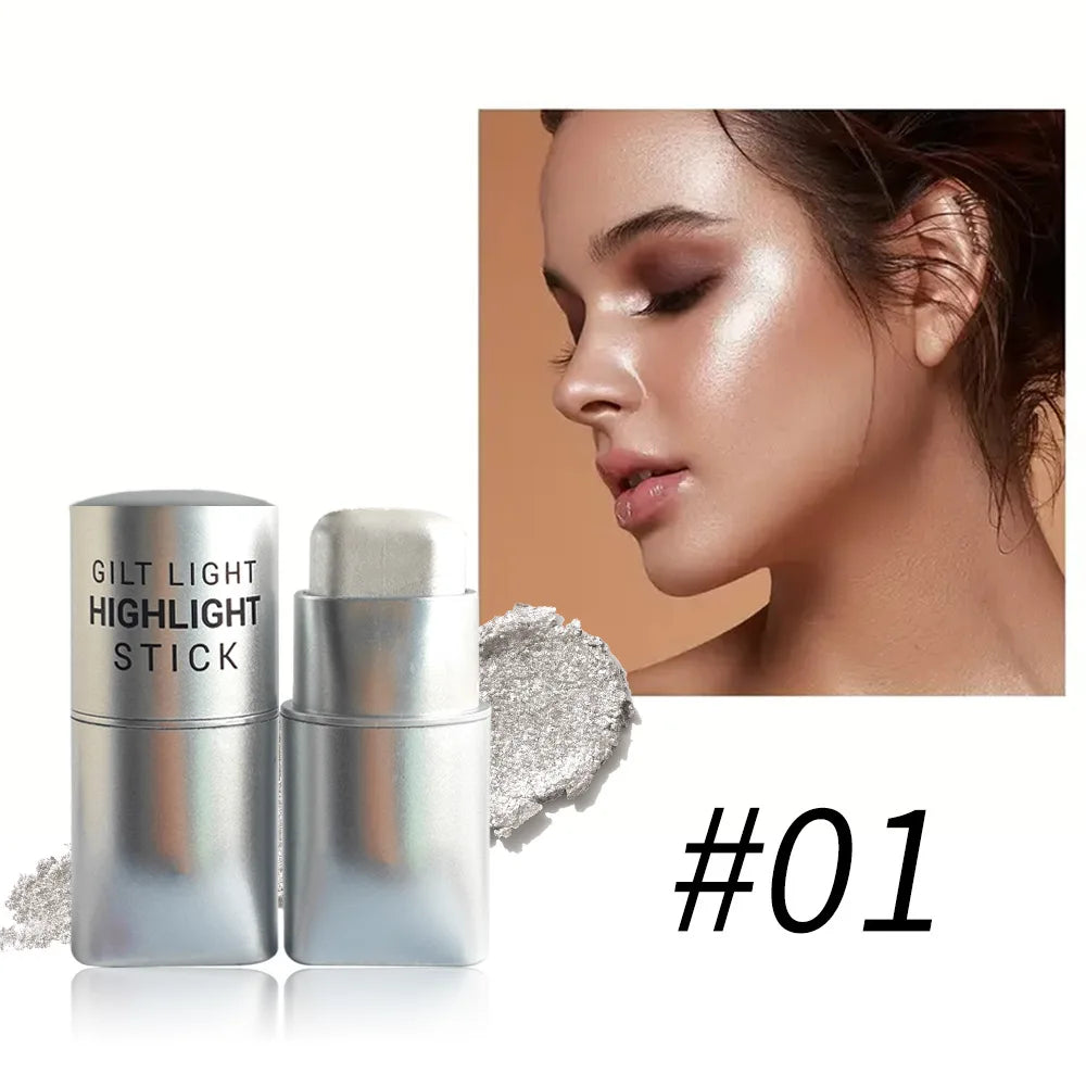 Glowy Highlighter Stick – Shimmer, Waterproof, Long-Lasting Highlighter Stick Qme 01-white