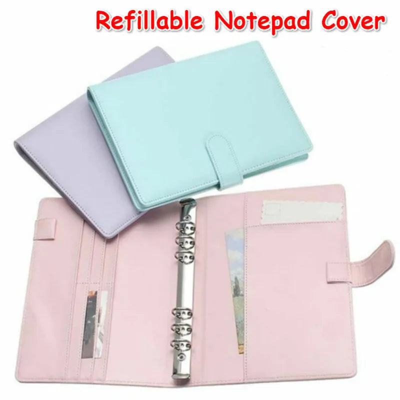 Vintage Refillable Leather Ring Binder Notebook Cover Ring Binder Notebook Qme