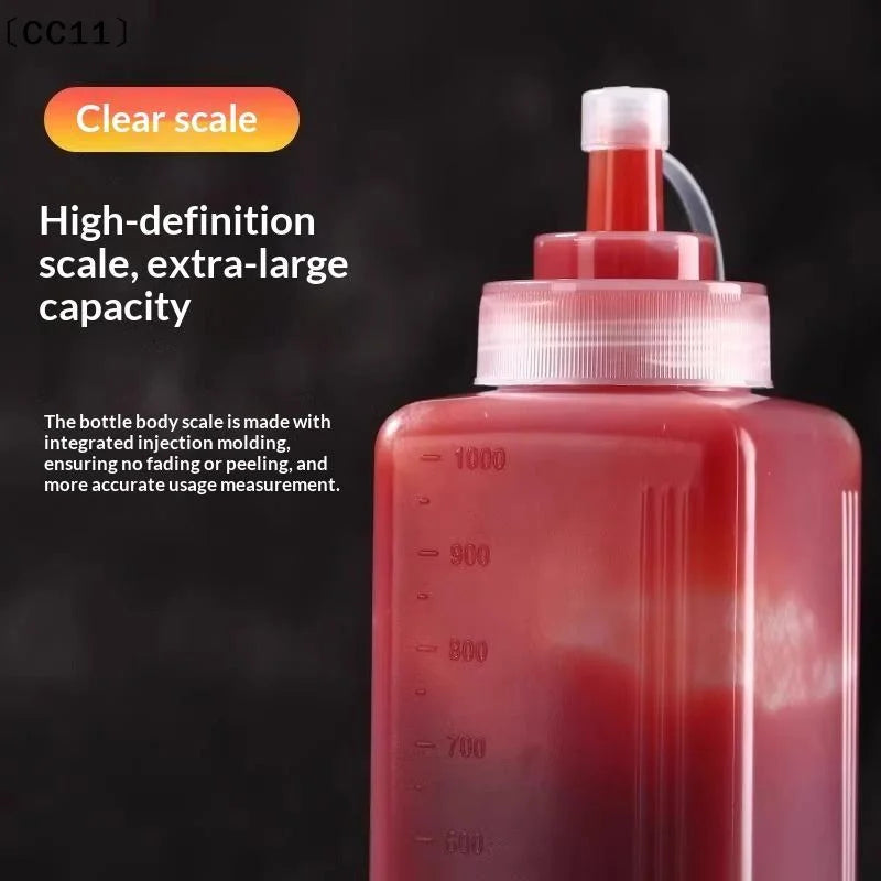 Wide-Mouth Squeeze Condiment Bottles 600ml 800ml 1000ml Condiment Dispenser Qme