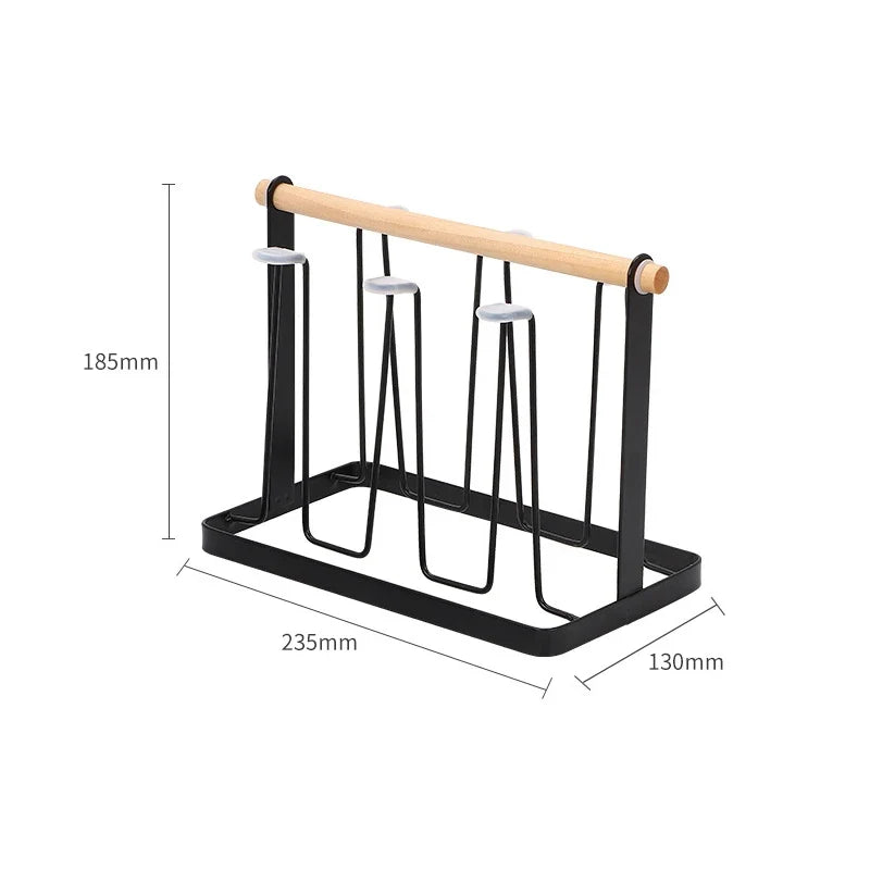 Mug Organizer Shelf with Drain Tray | Standing Cup Rack Mug Organizer Rack Qme A2