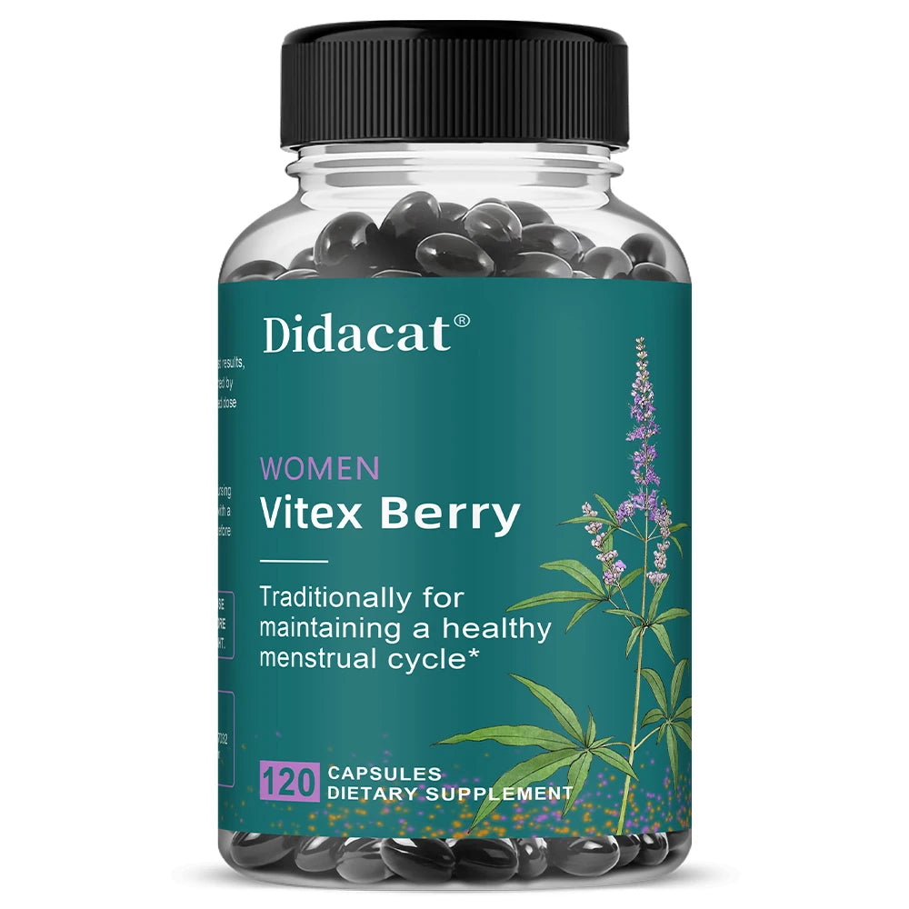 Organic Chasteberry Vitex Capsules – Women's Supplement Herbal Supplement Qst 120 count-1 bottle