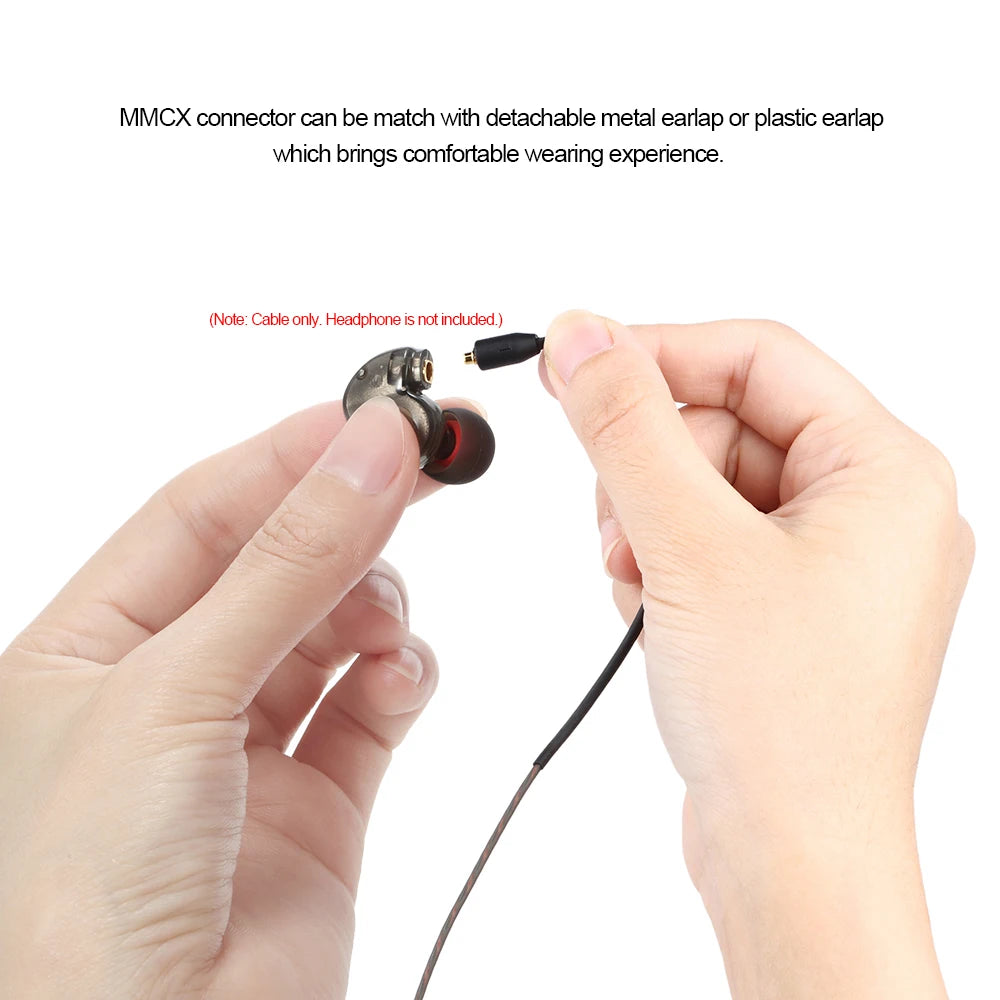 MMCX Replacement Audio Cable 3.5mm for Shure SE215 SE535 Earphone Replacement Cable Qst