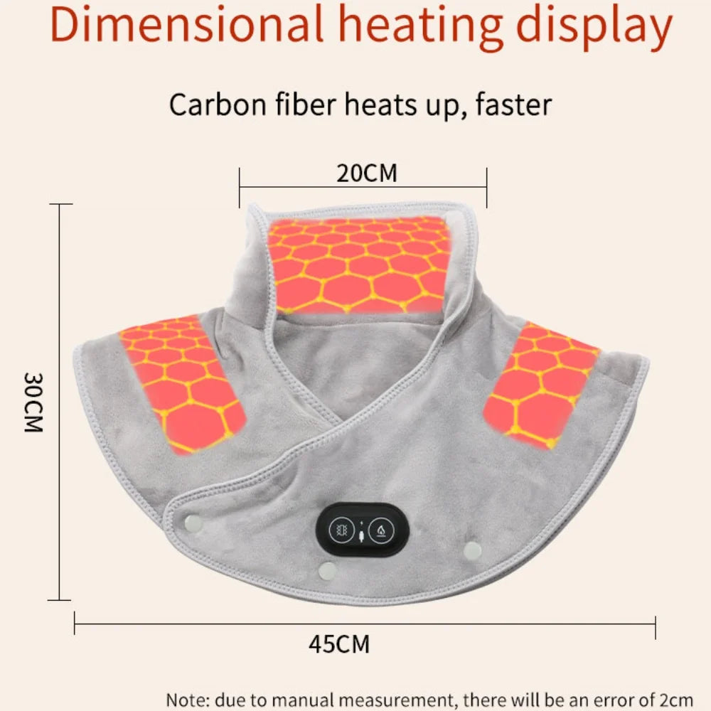 USB Electric Heated Neck & Shoulder Wrap – 3 Heat Settings Heated Neck Wrap Qst