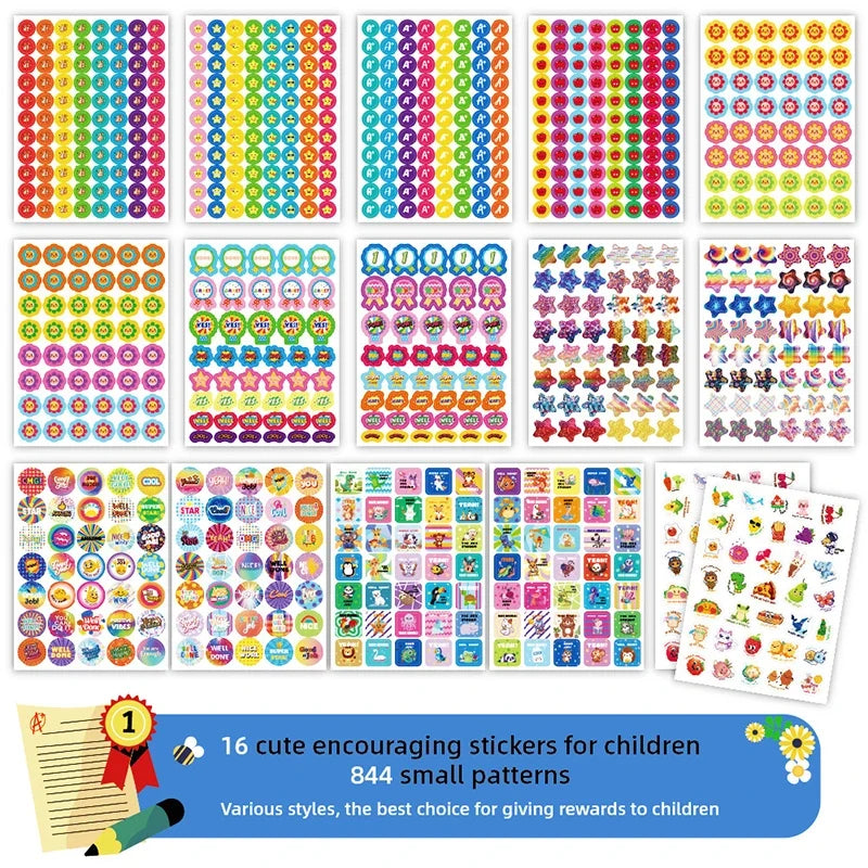844 Motivational Reward Stickers for Teachers & Classrooms Reward Sticker Pack Qme