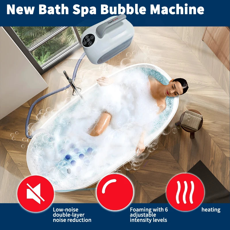 Spa Bubble Bath Massage Mat with Remote & Inflatable Pillow Spa Bath Massage Mat Qst