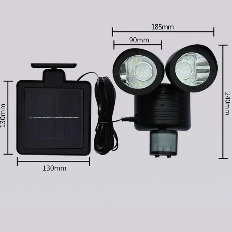 Solar Motion Sensor Outdoor Security Spotlight | Garden Floodlight Solar Security Spotlight Qme