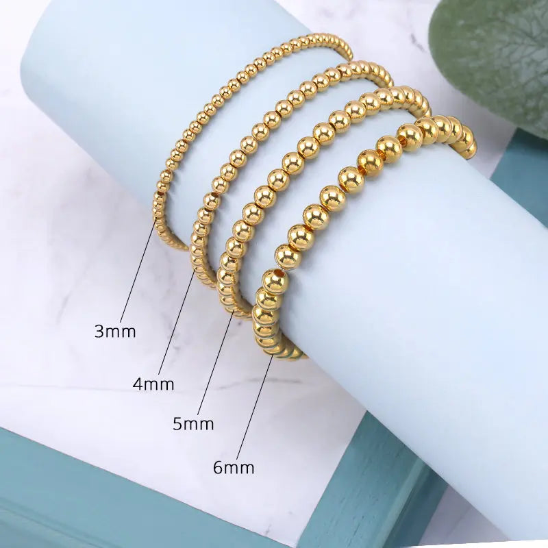 Gold 304 Stainless Steel Round Spacer Beads – Jewelry Making Jewelry Spacer Beads Qme