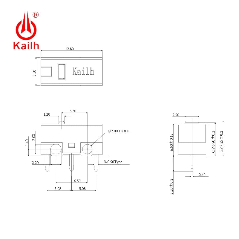 Kailh GM 4.0 Red Dot 3-Pin Mouse Micro Switch – 60M Clicks Mouse Micro Switch Qme