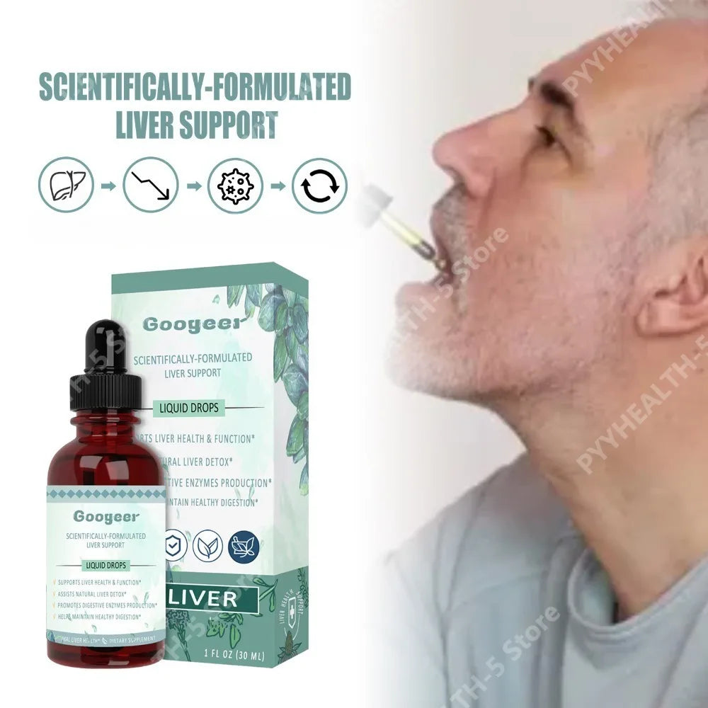 Liver Support Liquid Drops 30ml – Dendrobium & Mullein Extract Herbal Liquid Supplement Qst