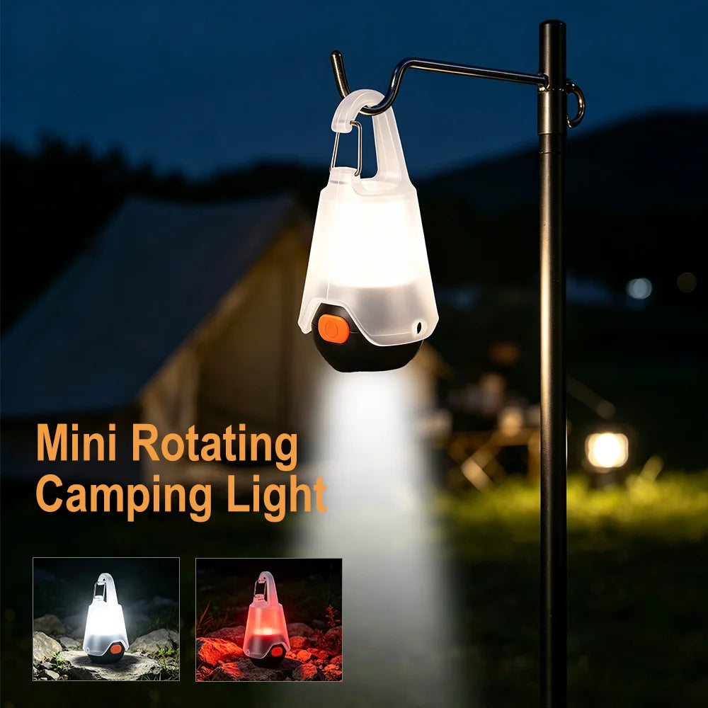 BORUiT Mini 360° LED Camping Light – Type-C Rechargeable Torch Portable Camping Light Qst