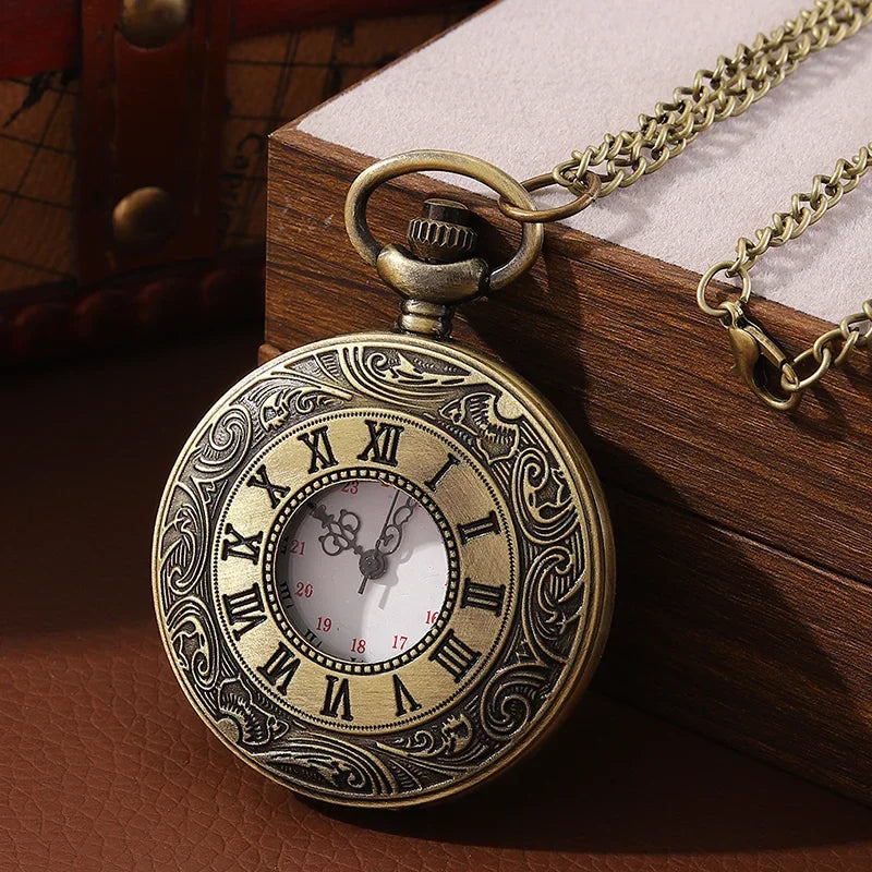 Vintage Bronze Pocket Watch | Roman Numerals Classic Pattern Vintage Pocket Watch Qme