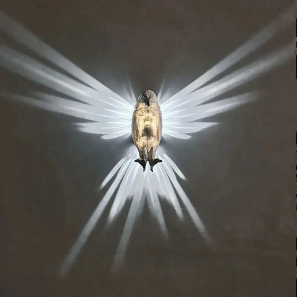 3D Printed Owl Eagle LED Wall Sconce Light | Battery Operated LED Wall Sconce Qme