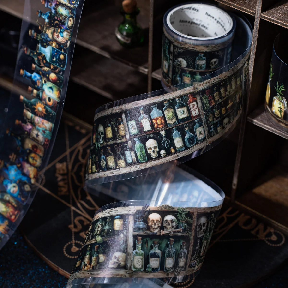 Gothic Witch Potion Bottle PET Tape – DIY Scrapbooking Stickers Decorative Craft Tape Qme