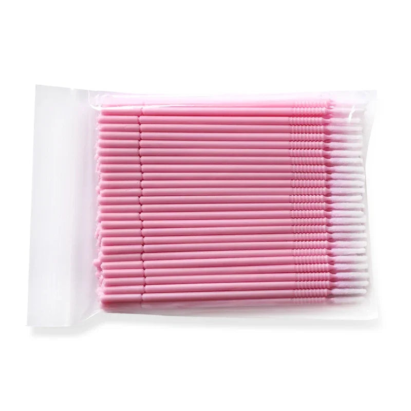 100pcs Bendable Disposable Microbrush Applicators – Eyelash Microbrush Applicators Qme Pink