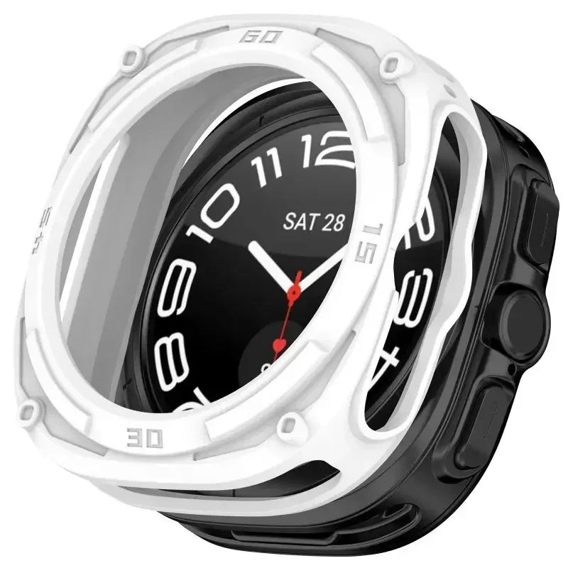 Silicone Case Samsung Galaxy Watch 7 Ultra 47mm Cover Shell Smartwatch Protective Case Qme WHITE Watch7 Ultra 47mm