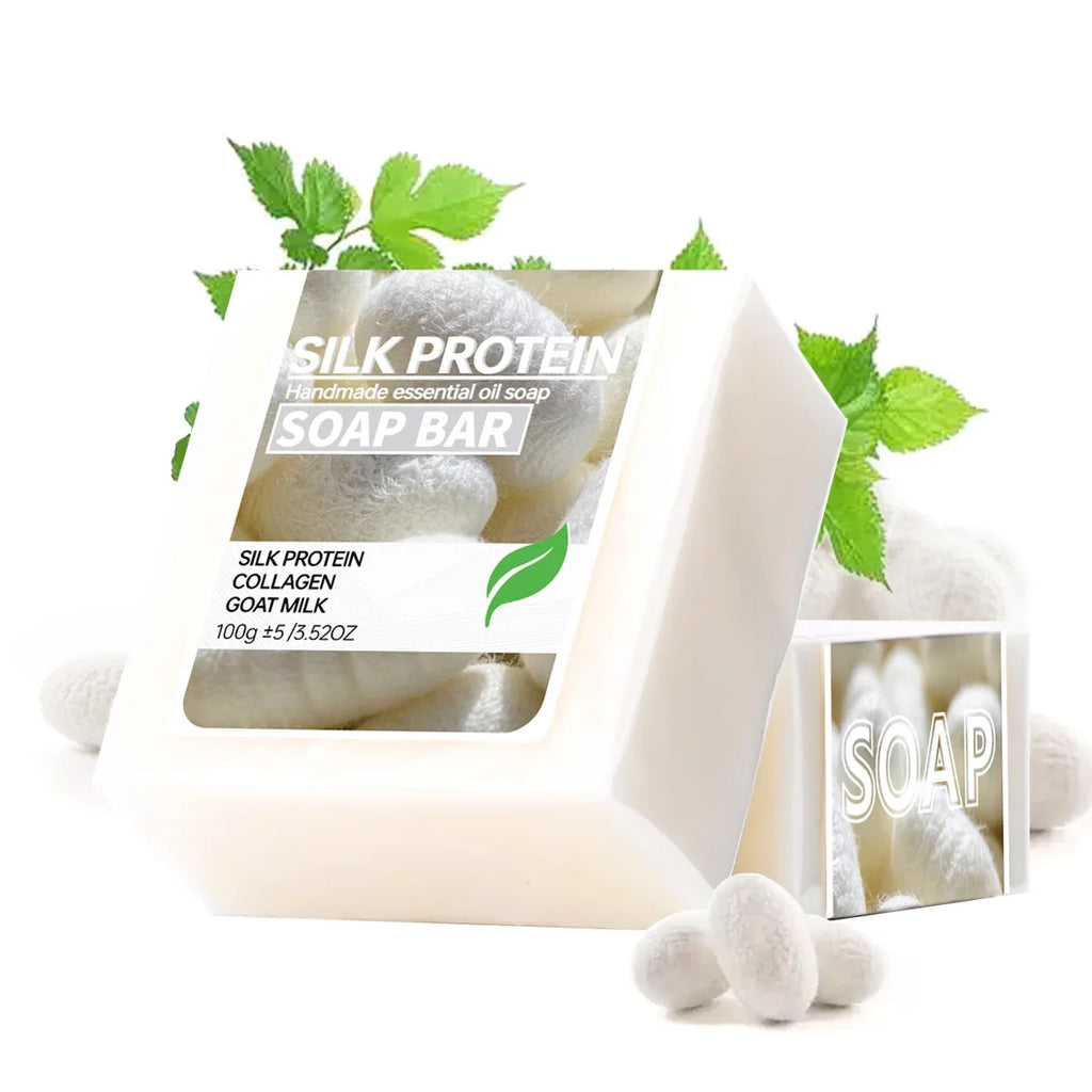 Silk Protein Handmade Soap – Moisturising Face & Body Bar Artisan Bar Soap Qme Silk protein