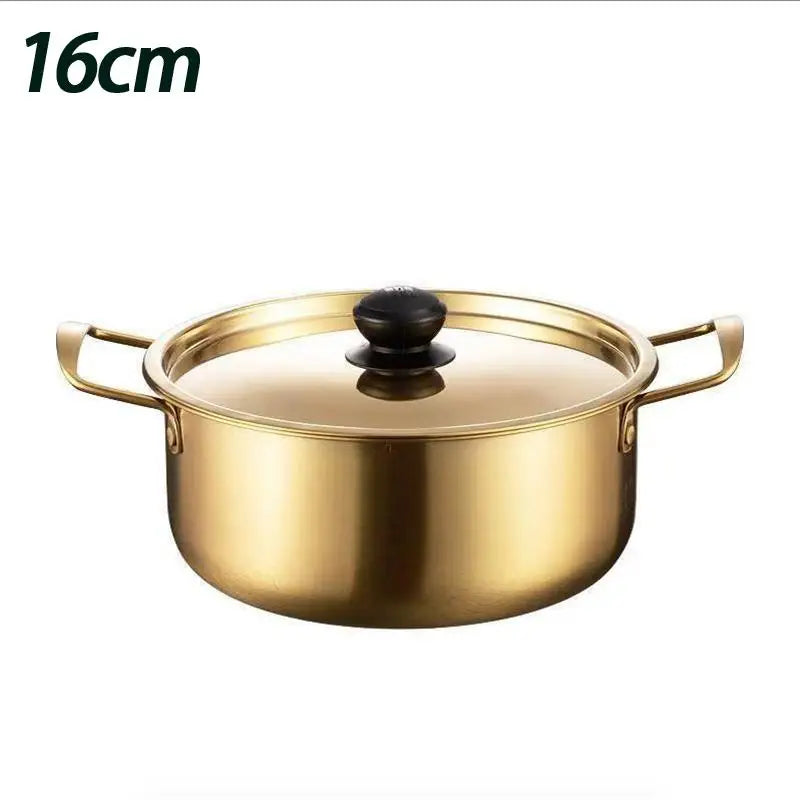 Stainless Steel Ramen Pot 18cm with Lid – Korean Soup Pan Ramen Soup Pot Qst B