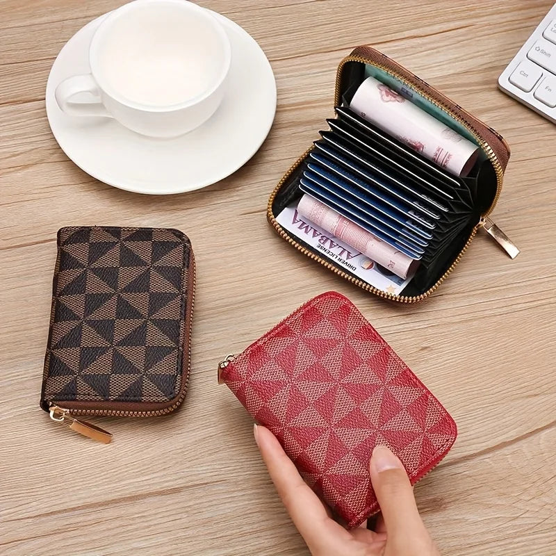 Accordion Card Holder Wallet & Coin Purse – Large Capacity Accordion Card Wallet Qme