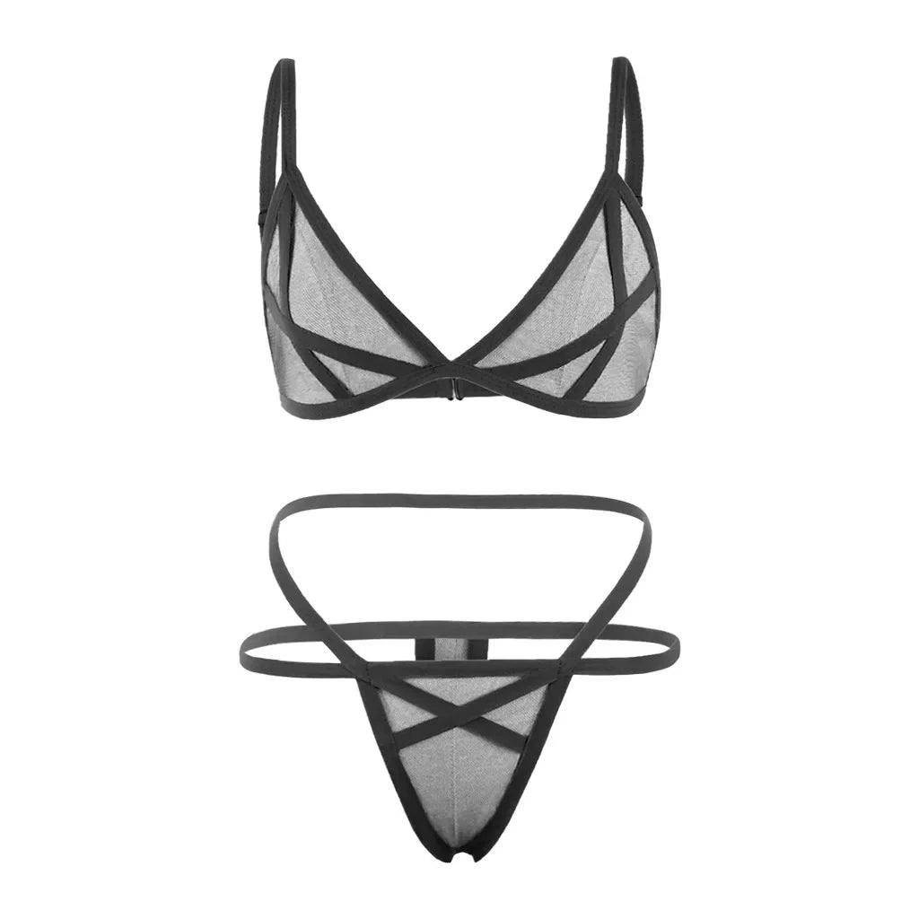 Ladies Mesh Suspender Bralette – Breathable Seamless Underwear Mesh Suspender Bralette Qme
