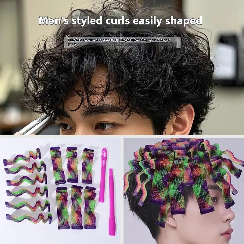 18-Pack Heatless Water Wave Hair Curlers – No-Heat Styling Heatless Hair Curlers Qme